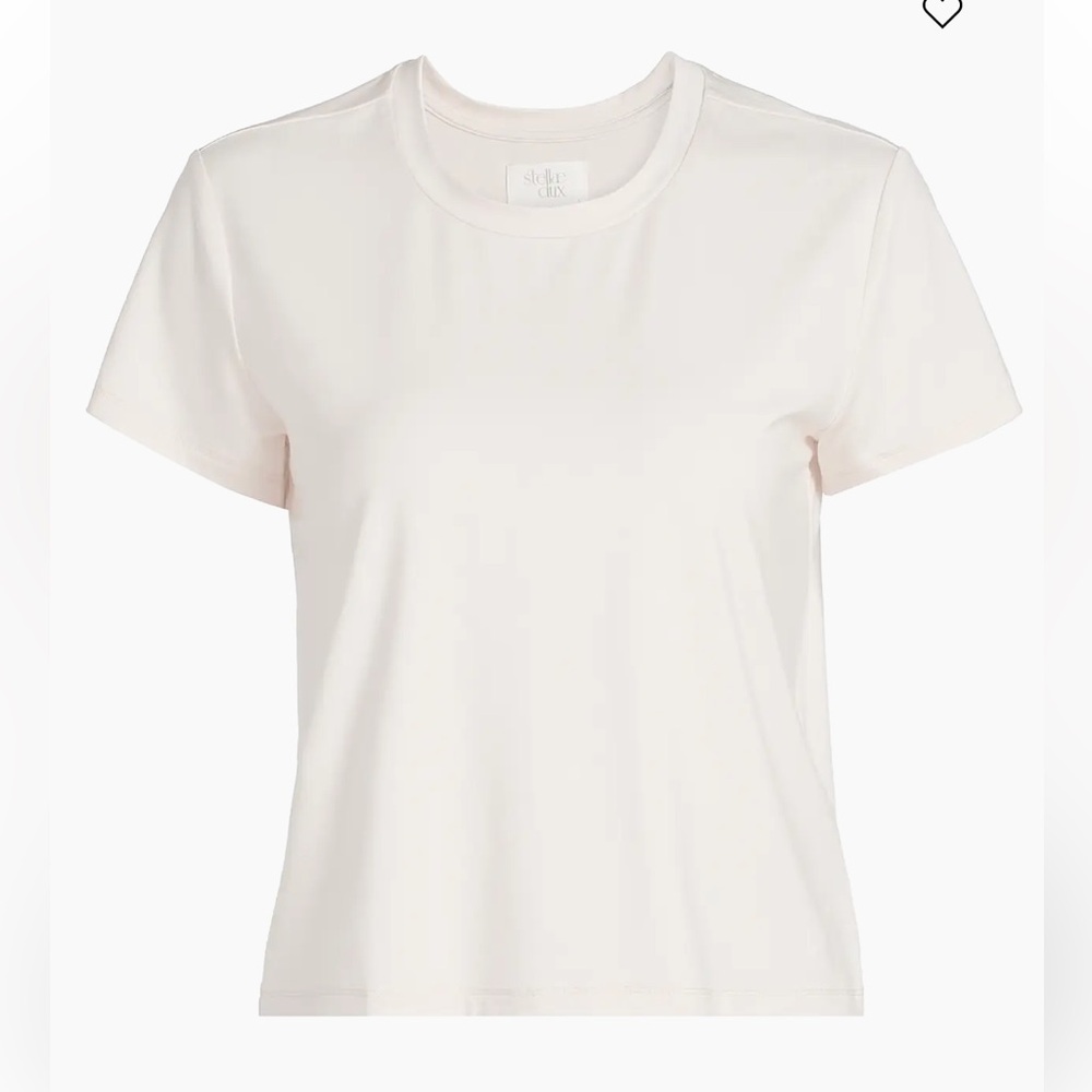 NWT Stellae Dux Mesa Ribbed Short-sleeve T-shirt, Moonstone, Medium